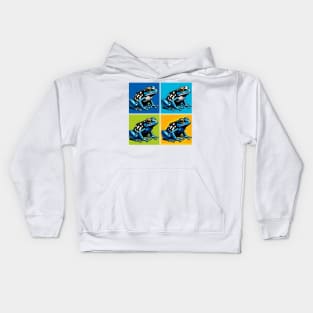 Blue Arrow Frog Pop Art - Cool Frog Kids Hoodie